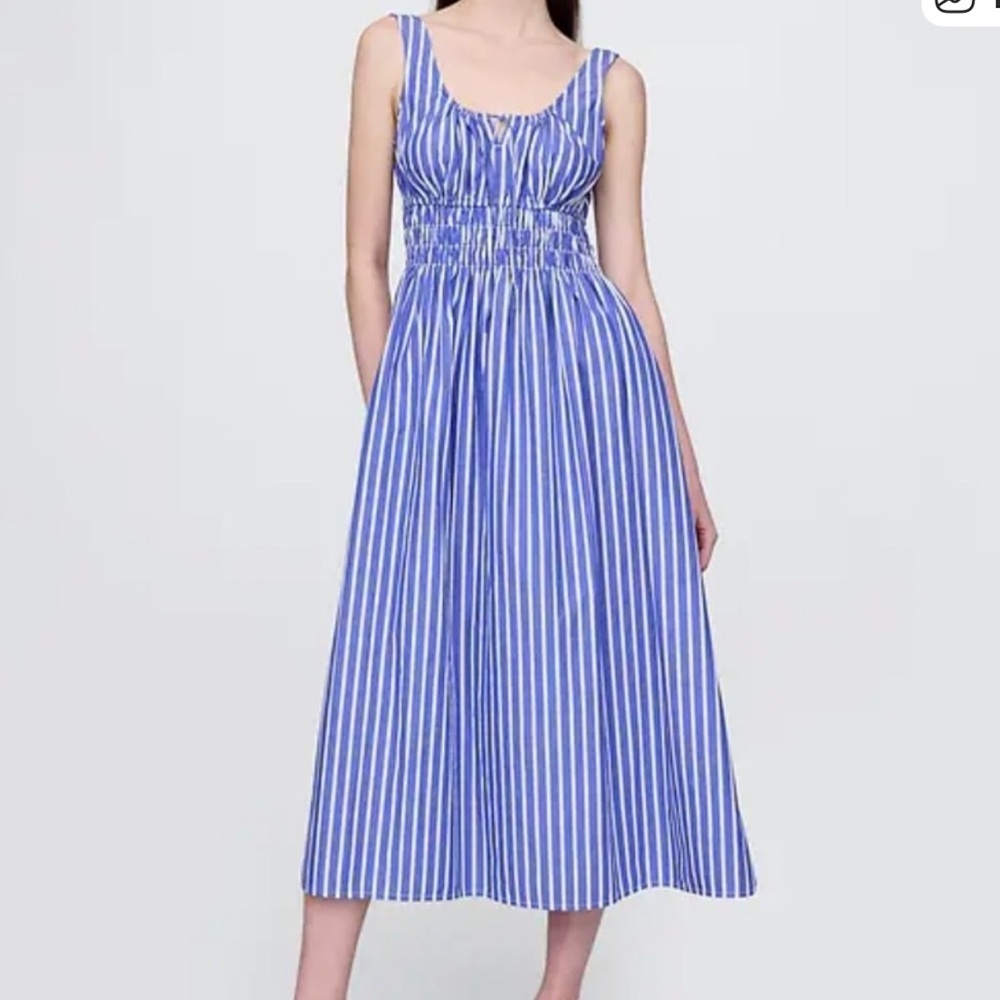 GAP Blue and White Stripe Midi Skirt